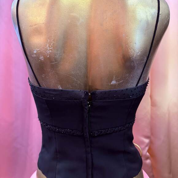 Mori Lee Boned corset style top/ double layered- with light mesh overlay/ beaded - Picture 4 of 4